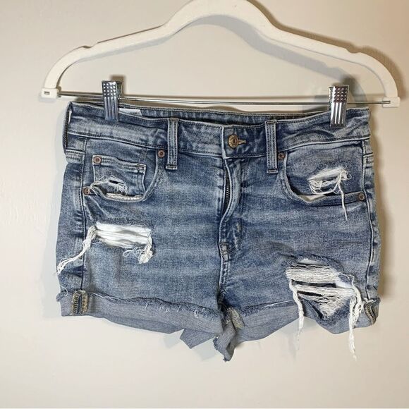American Eagle  Hi Rise Shortie shorts size 6 - Picture 1 of 12